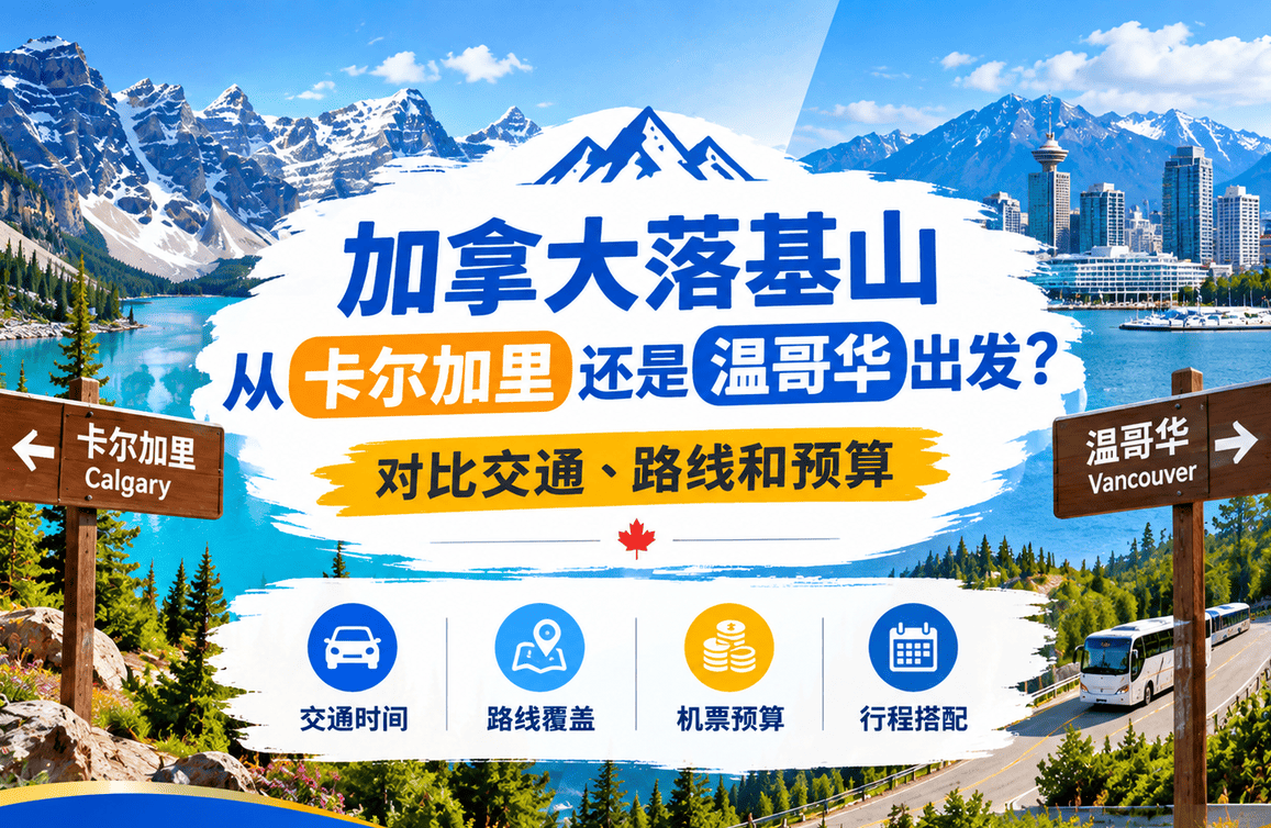 加拿大落基山從卡爾加里還是溫哥華出發?途風旅遊對比交通、路線和預算